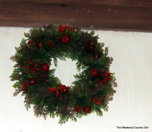 wreath in kitchen