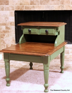 Happy Camper green end table