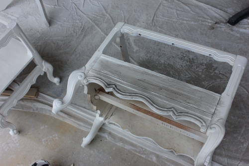 glazing the side tables
